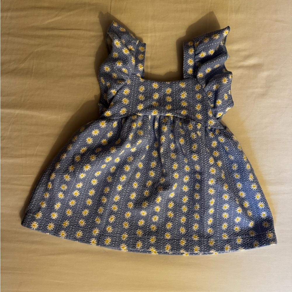 Zara daisy baby girl blue dress like new condition size 6-9 months